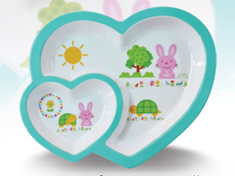 1 1 Khay nhựa melamine Trái Tim 2 Ngăn 11'- Rabbit