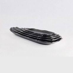 Dĩa Oval Cách Điệu Đen Nhám Superware