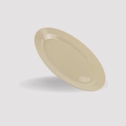 Dĩa Oval Melamine Màu Nâu Đá PV012-12
