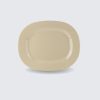 Dĩa Oval Vuông Melamine Màu Nâu Đá P414-14