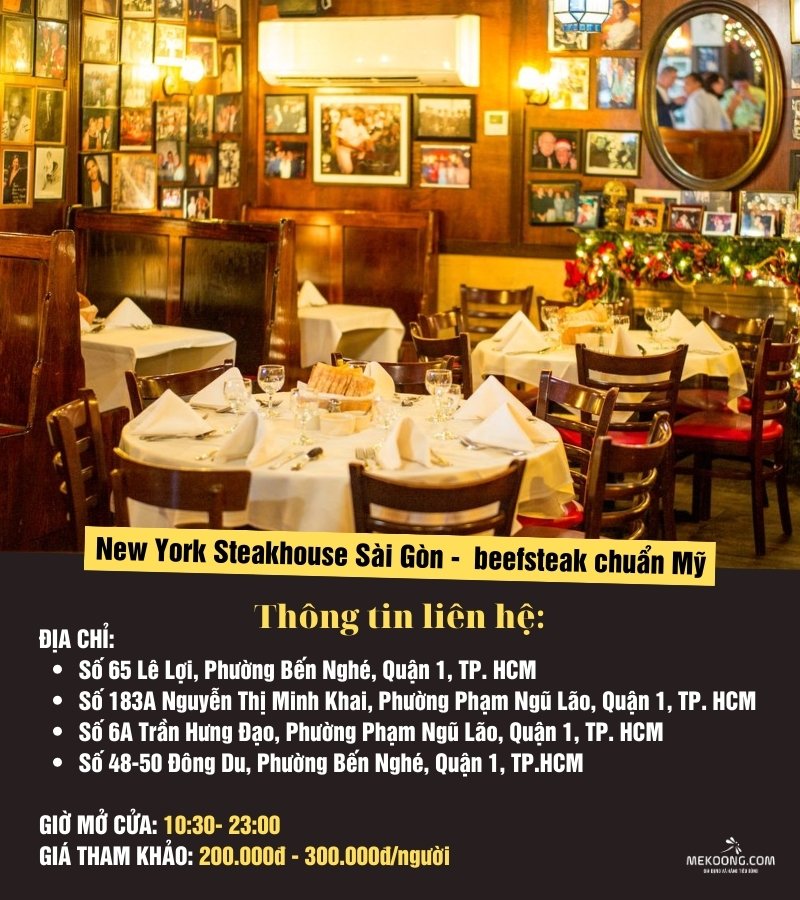 New York Steakhouse Sài Gòn - Món beefsteak chuẩn Mỹ