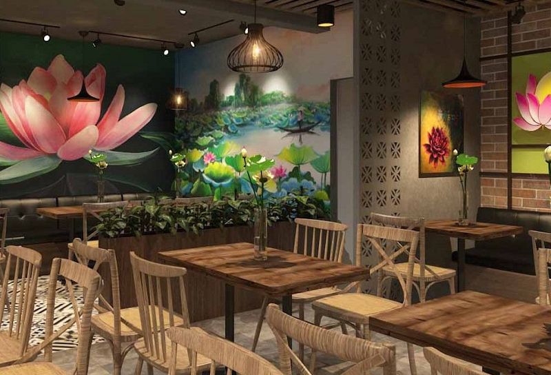 Thiết kế quán ăn chay theo phong cách địa phương