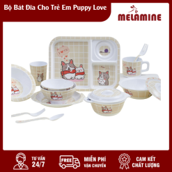 Bộ Bát Đĩa Cho Trẻ Em Puppy Love