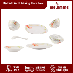 Bộ Bát Đĩa Tô Muỗng Flora Love