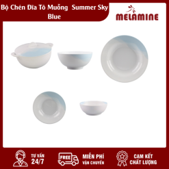 Bộ Chén Đĩa Tô Muỗng  Summer Sky Blue