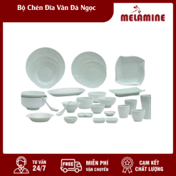 Bộ Chén Đĩa Vân Đá Ngọc