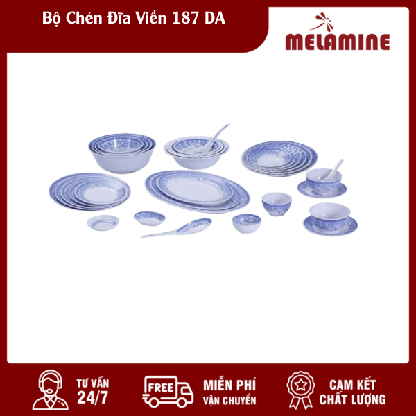bo chen dia vien 187 da melamine.vn Bộ Chén Đĩa Viền 187 DA