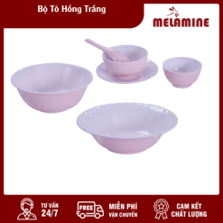 Bộ Tô Nhựa Hồng Trắng