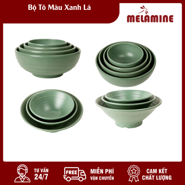 bo to mau xanh la melaminevn Bộ Tô Nhựa Màu Xanh Lá