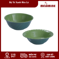 Bộ Tô Nhựa Xanh Rêu Lá