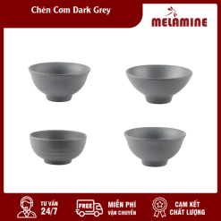 Chén Cơm Dark Grey Melamine