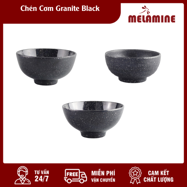 chen com granite black melamine.vn Chén Cơm Granite Black Melamine