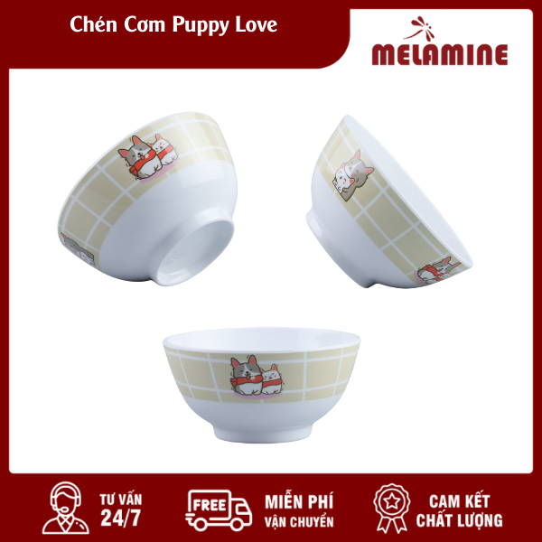 chen com puppy love melamine.vn Chén Cơm Puppy Love Melamine