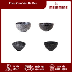 Chén Cơm Vân Đá Đen Melamine