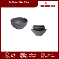 Tô Nhựa Nhám Màu Xám