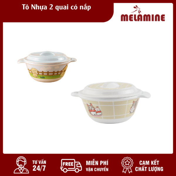to nhua 2 quai co nap melaminevn Tô Nhựa 2 quai có nắp