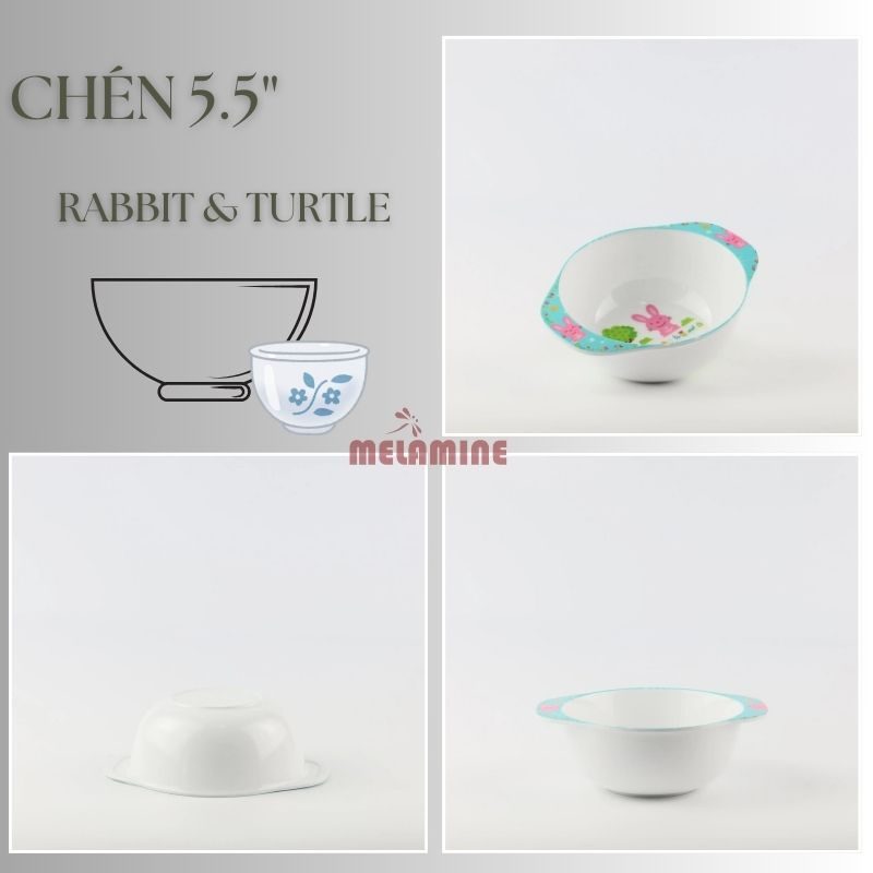 Bộ Sưu Tập Chén soup hai tay cầm 5.5" Rabbit & Turtle