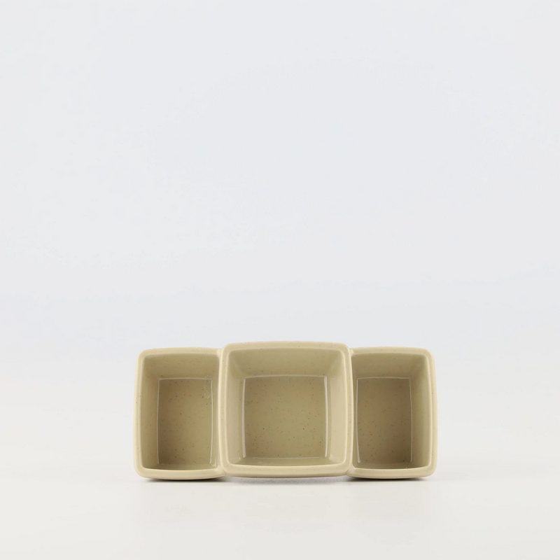 Chén Chấm Vuông 3 Ngăn 2.5" - Stone