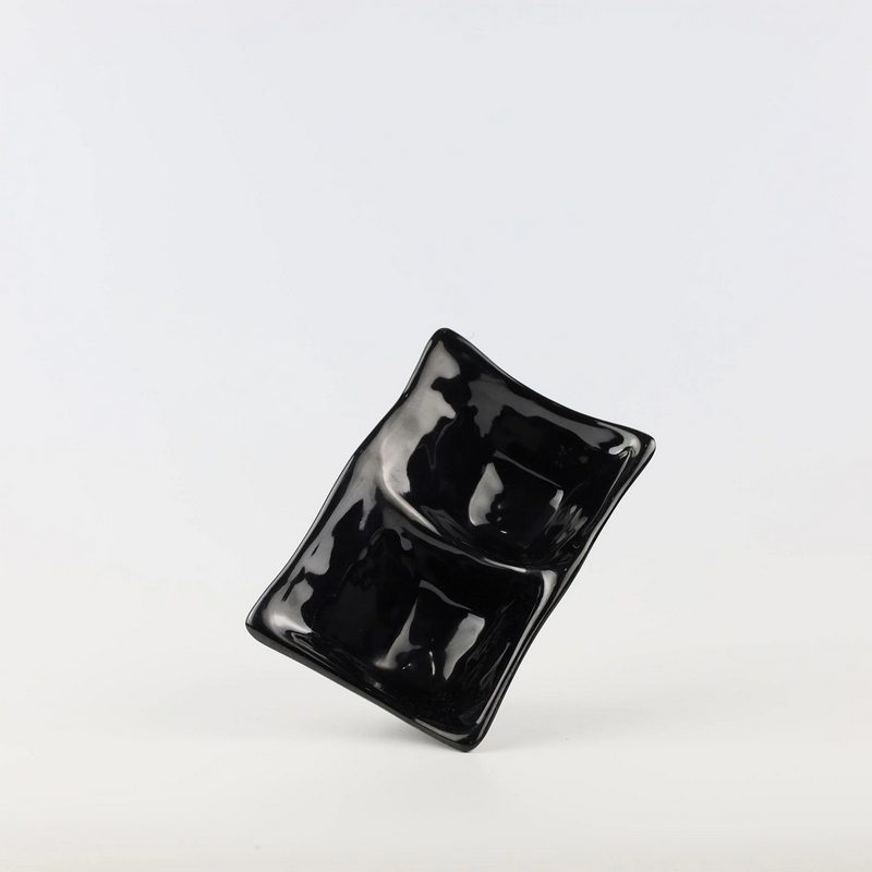 Dĩa Tương 2 Ngăn 4.5" - Black