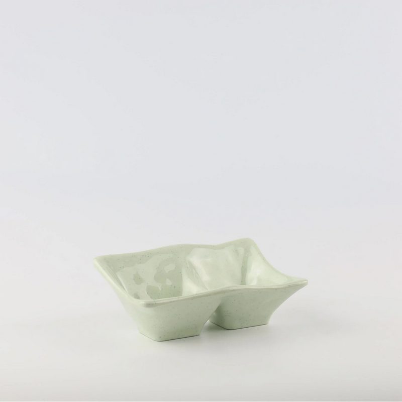 Dĩa Tương 2 Ngăn 4.5" - Green Stone