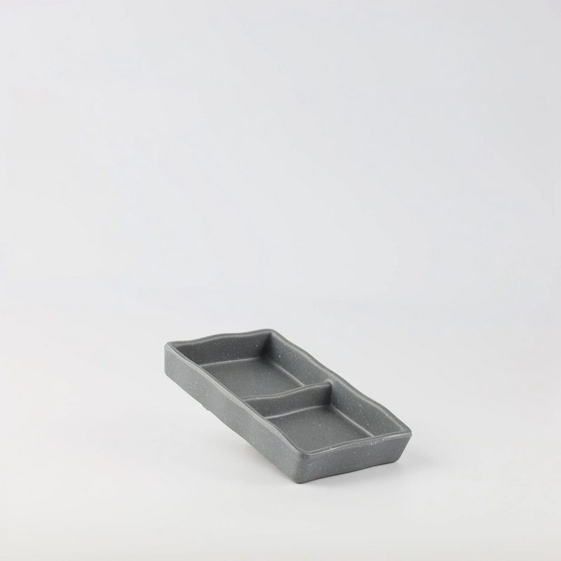 Dĩa Tương Nhám 2 Ngăn 5.3" - Dark Grey