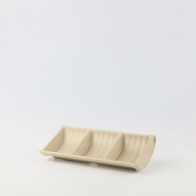Dĩa Tương Nhám 3 Ngăn 7.5" - Stone