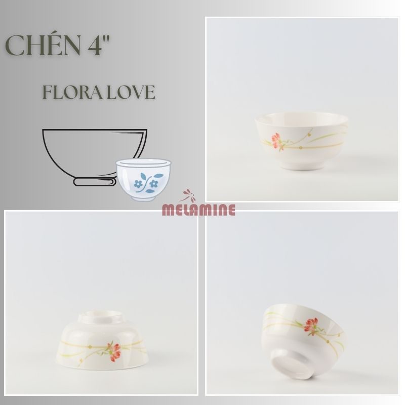 Mẫu Chén Cơm 4" Flora Love