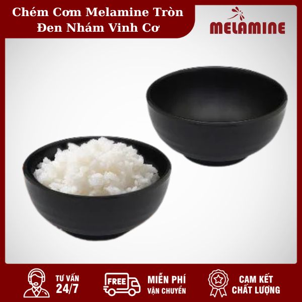 Chem Com Melamine Tron Den Nham Vinh Co Chém Cơm Melamine Tròn Đen Nhám Vinh Cơ