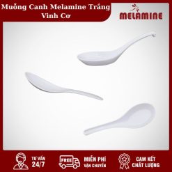 Muỗng Canh Melamine Trắng Vinh Cơ